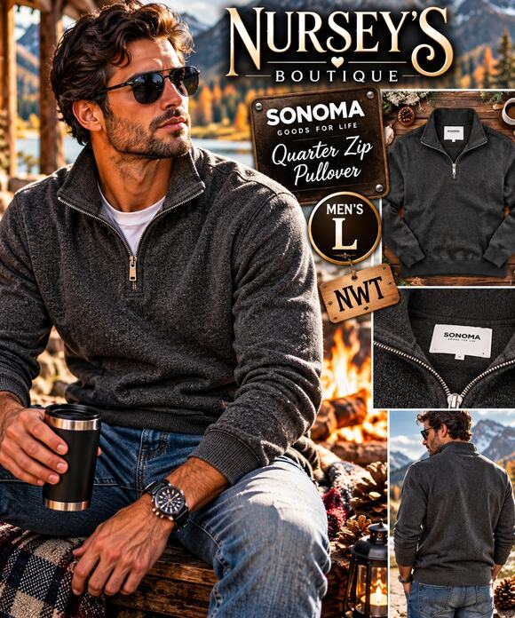 Sonoma Goods for Life Other - Sonoma Goods For Life Mens L Charcoal Gray Quarter Zip Pullover NWT